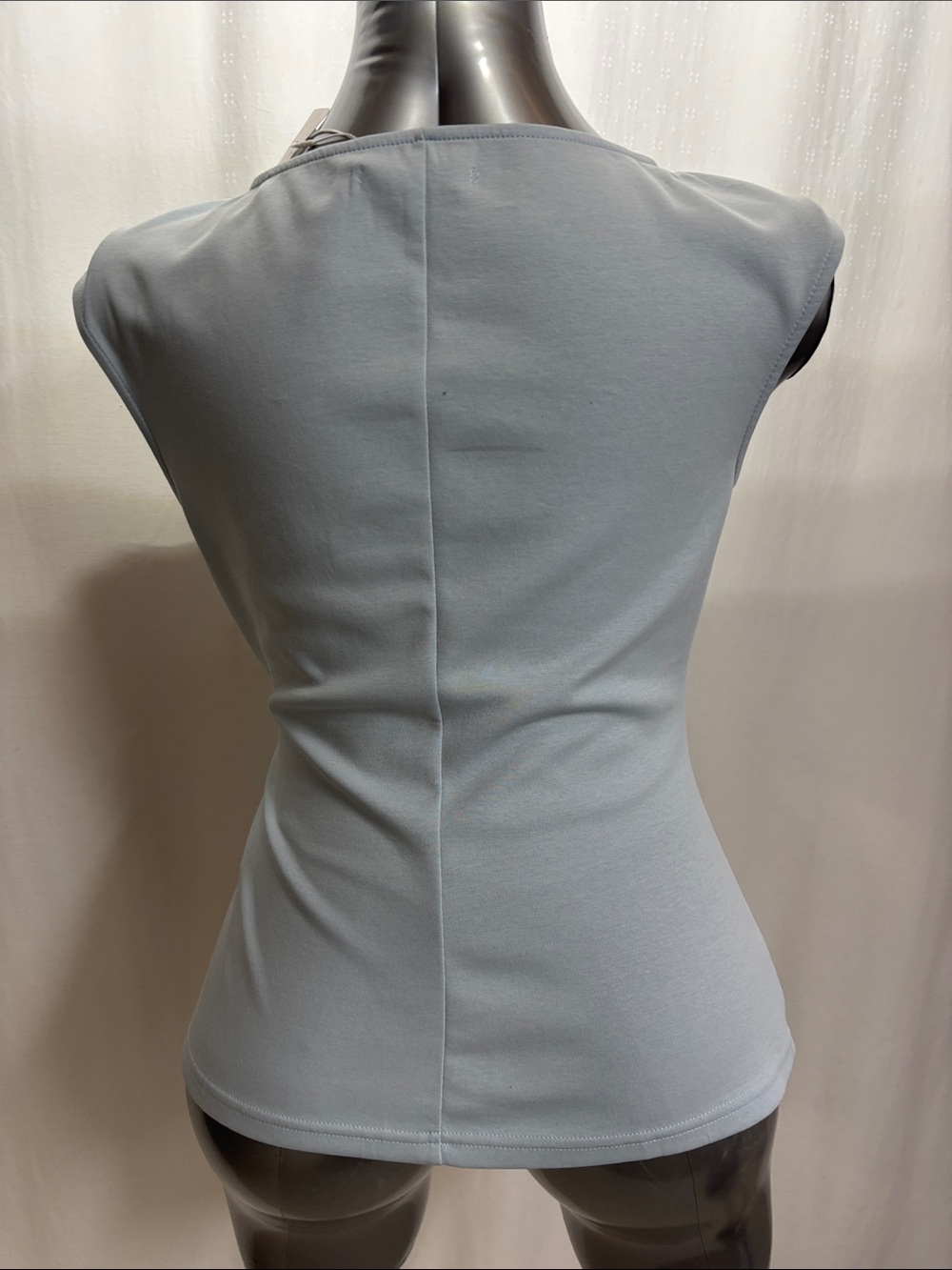 Women’s Light Blue Sleeveless Tie-Waist Tank Top 121 - Picture 3 of 6